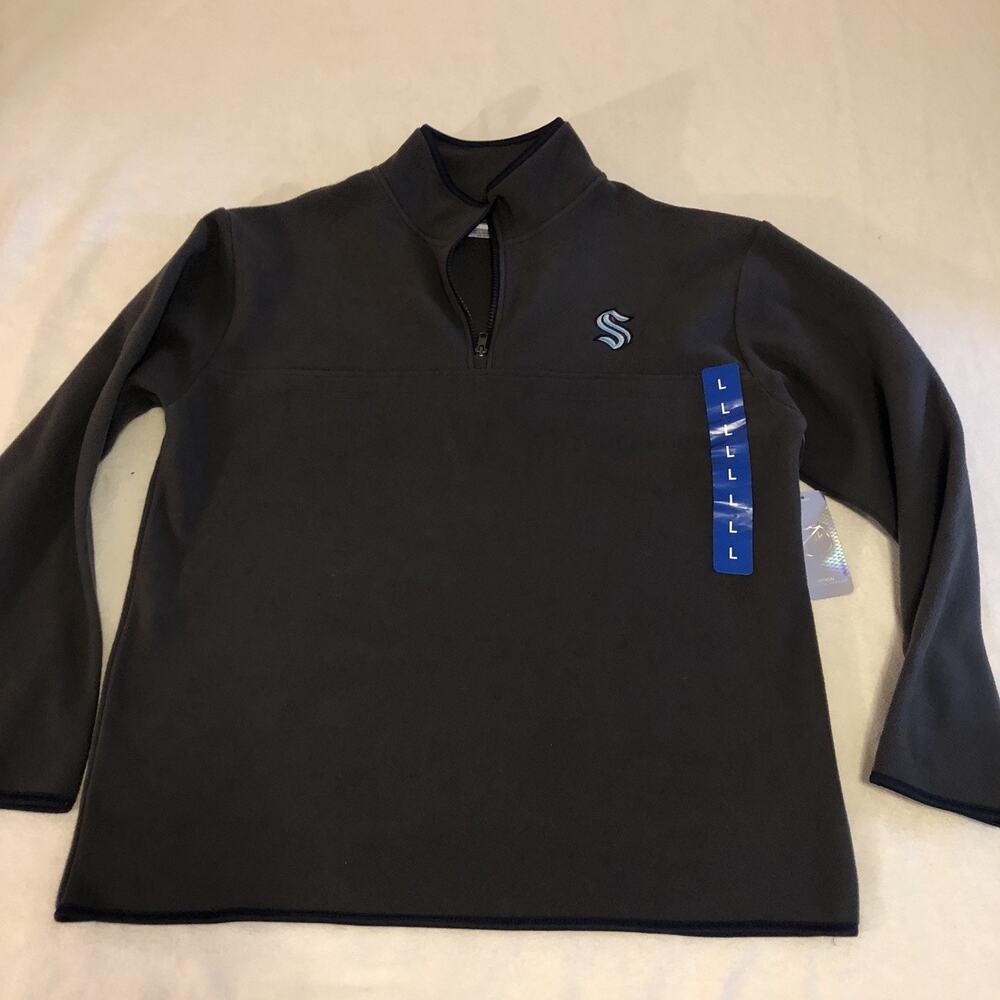 NWT Seattle Kraken NHL Logo 1/4 Zip Pullover Women's Large Fleece Jacket